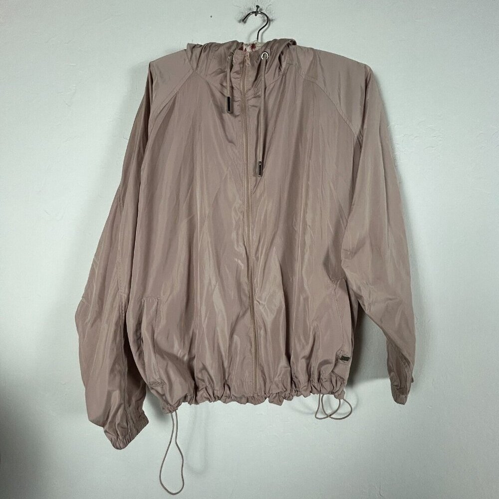 Soia & Kyo Oaklynn Windbreaker Full-Zip Jacket Womens Large/XL Pink Drawstring